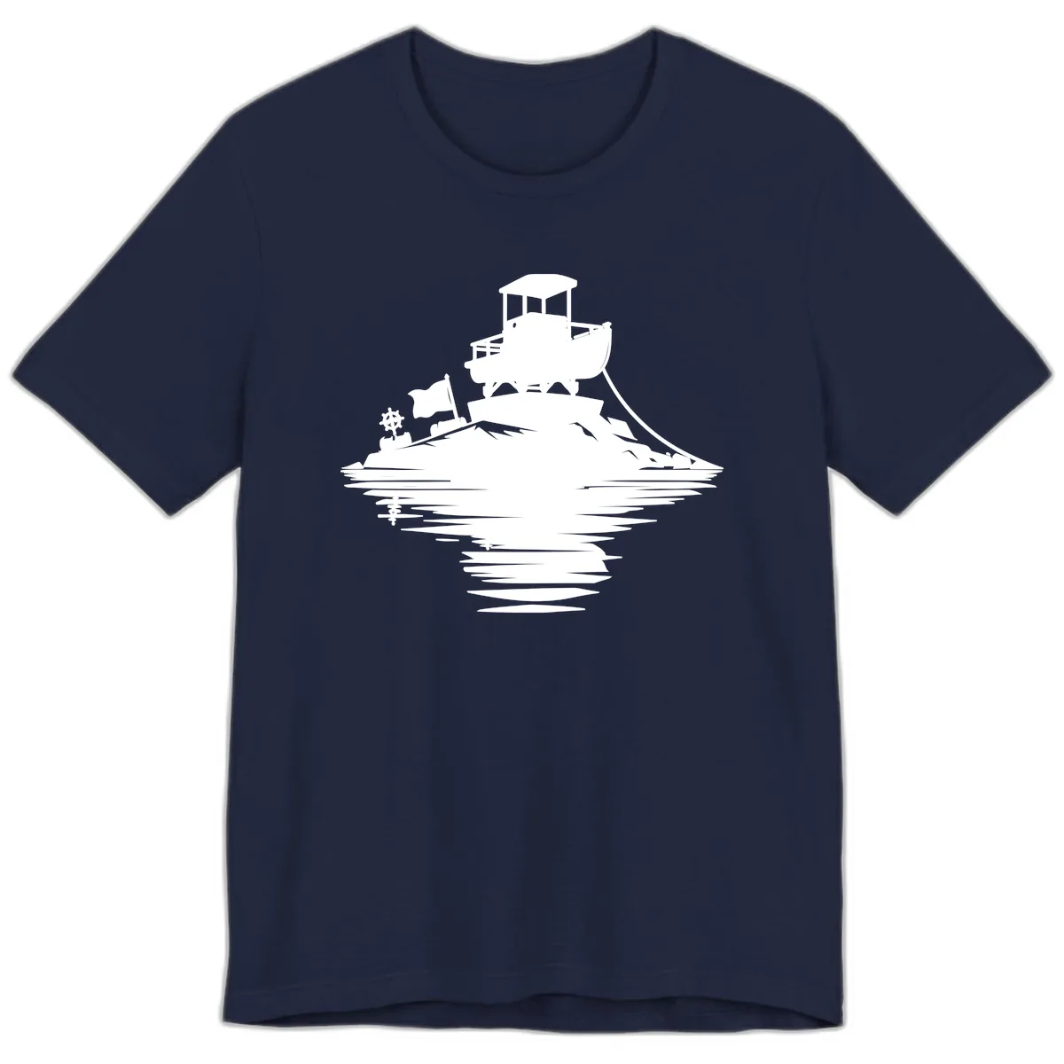 Pontoon Island Lighthouse Premium T-Shirt in Navy