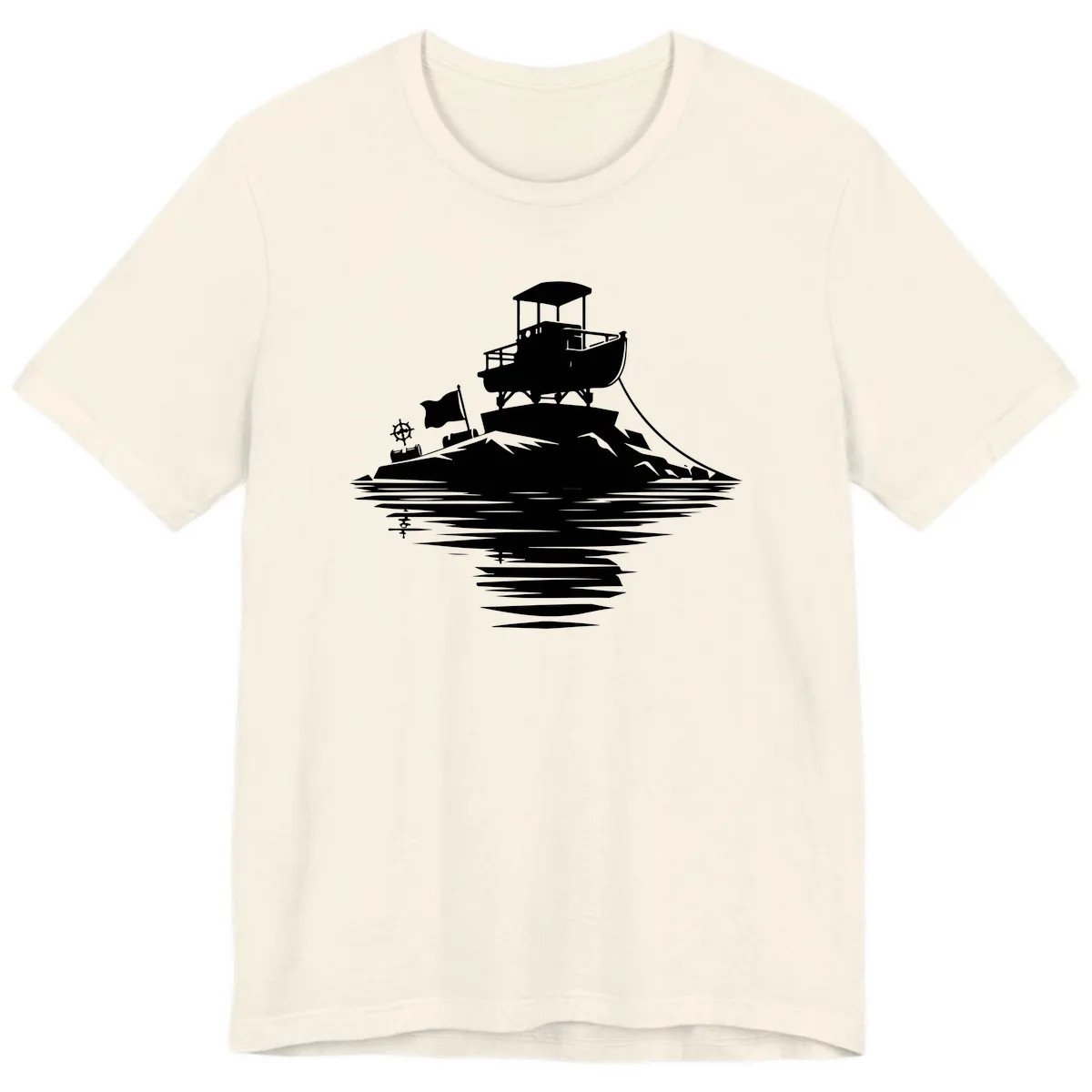 Pontoon Island Lighthouse Premium T-Shirt in Natural