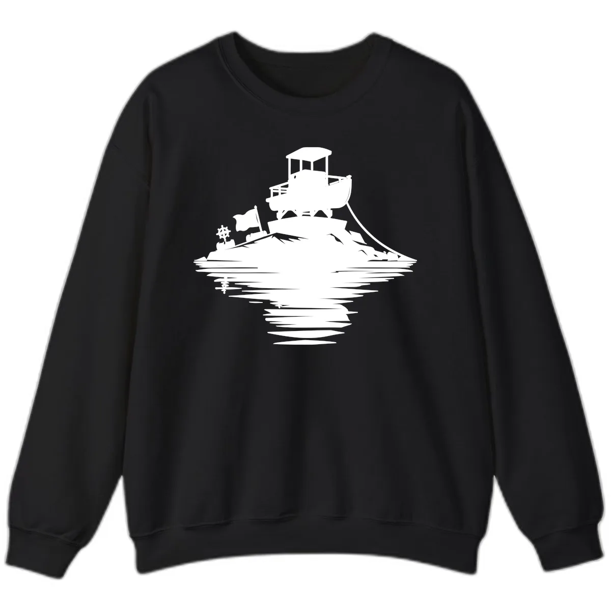 Pontoon Island Lighthouse Sweatshirt in Black