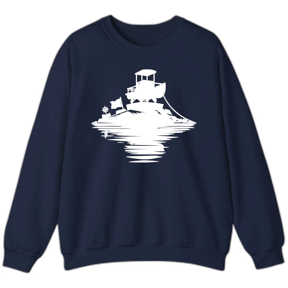 Pontoon Island Lighthouse Sweatshirt in Navy