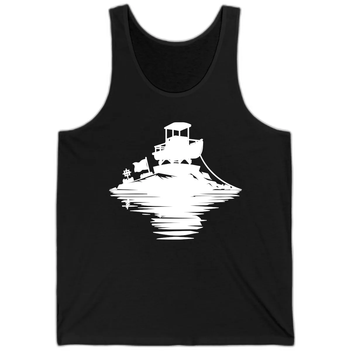 Pontoon Island Lighthouse Tank in Black