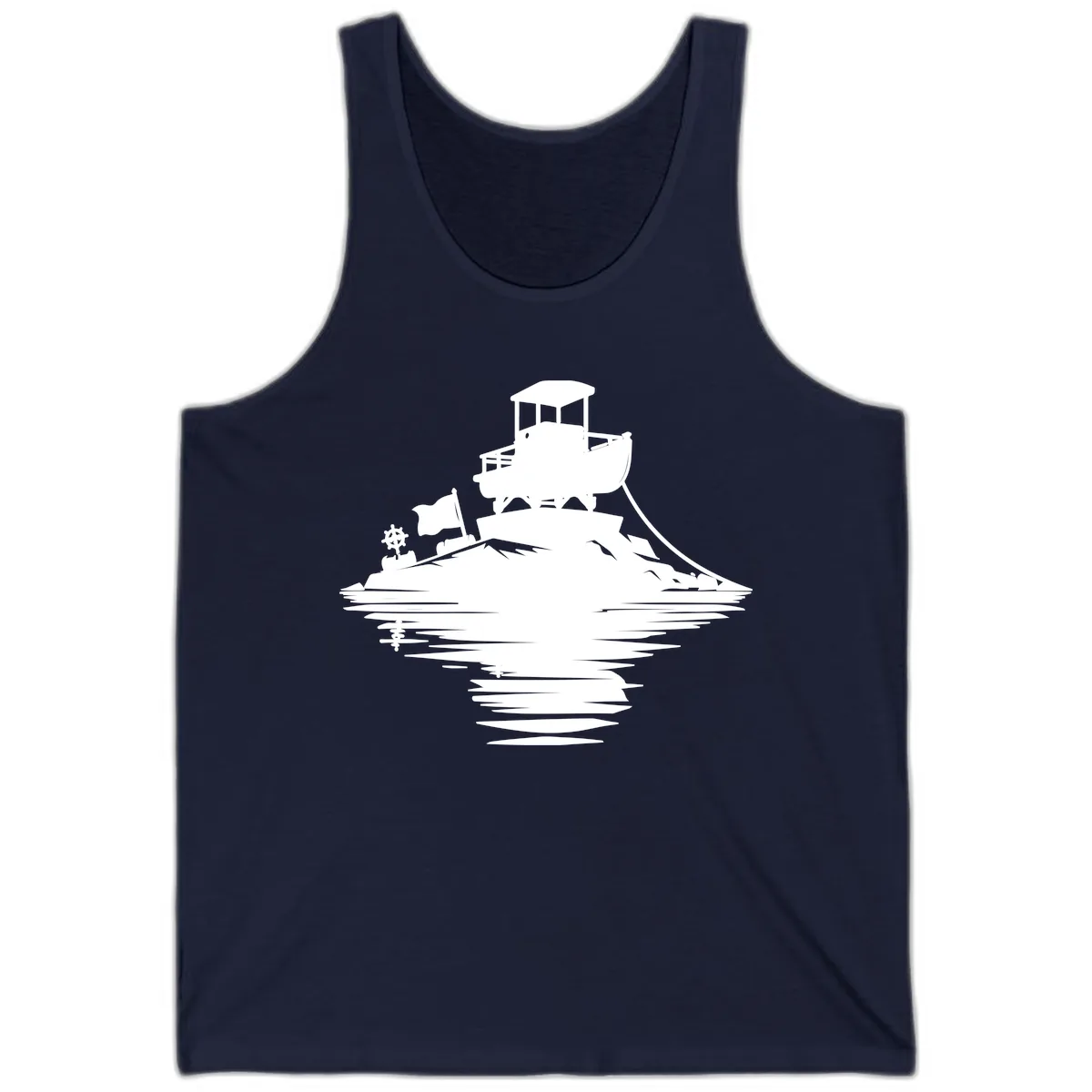 Pontoon Island Lighthouse Tank in Navy