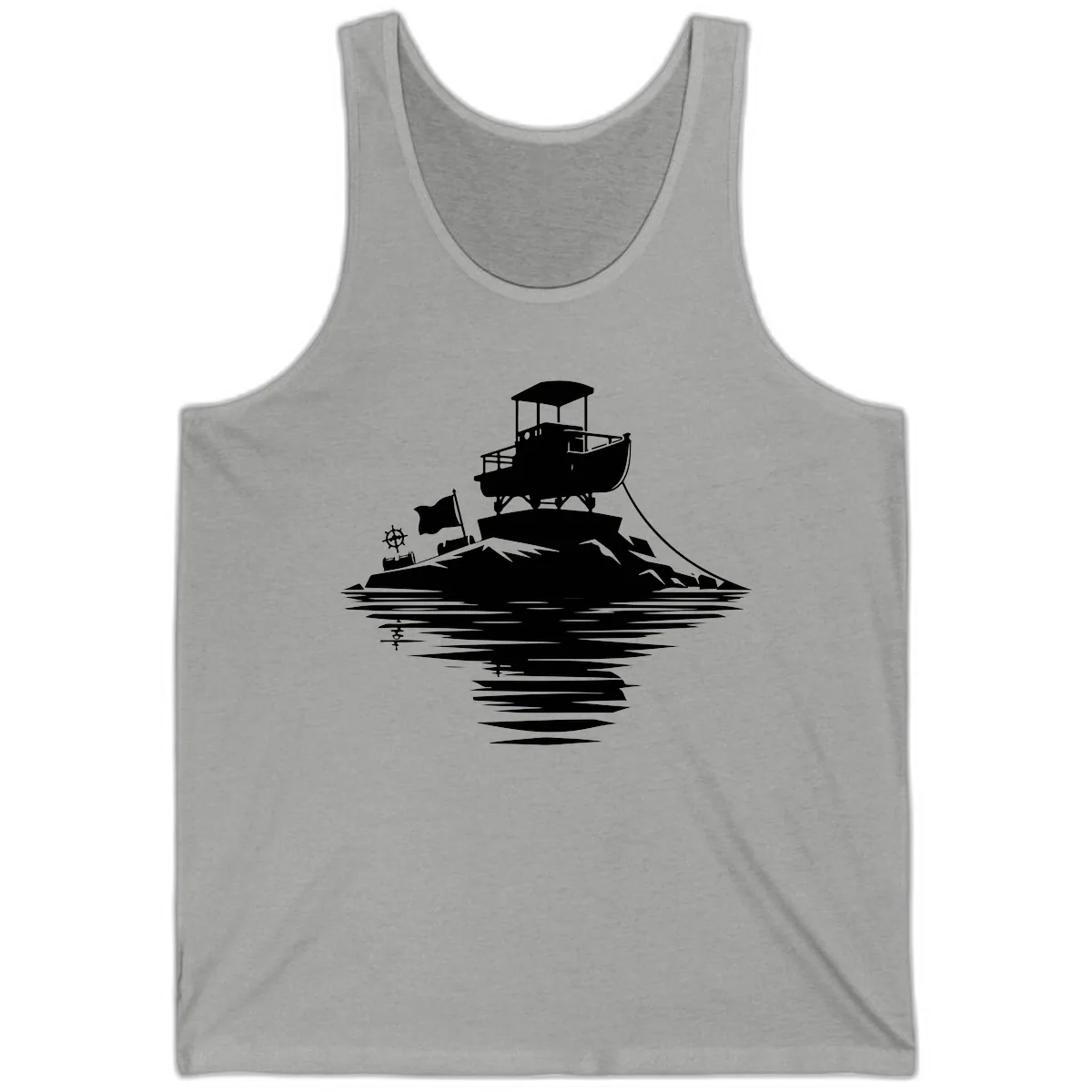 Pontoon Island Lighthouse Tank in Athletic Heather