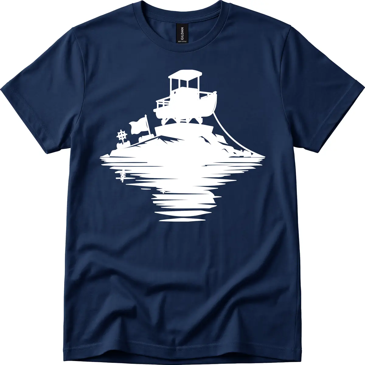 Pontoon Island Lighthouse T-Shirt in Navy