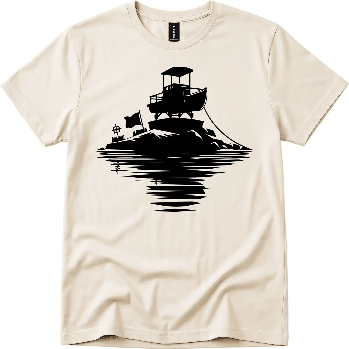 Pontoon Island Lighthouse T-Shirt in Natural
