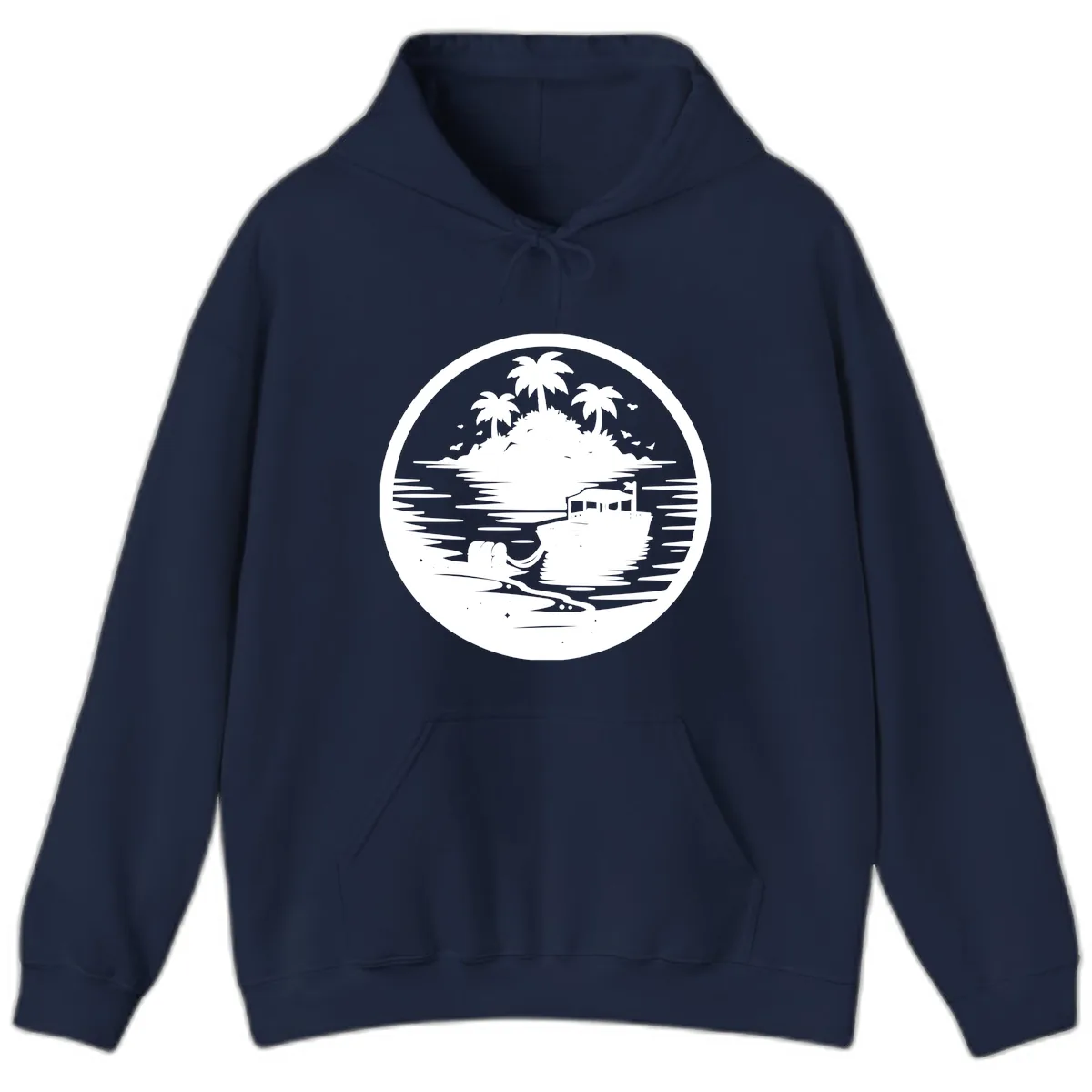Treasure Island Boat Adventure Hoodie in Navy