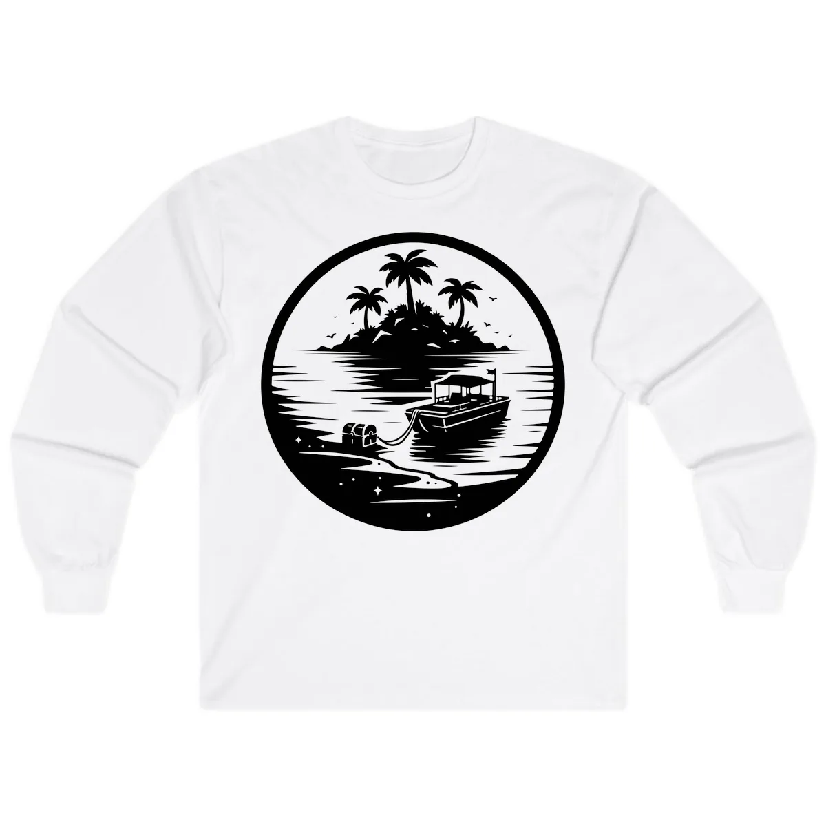 Treasure Island Boat Adventure Long Sleeve in White