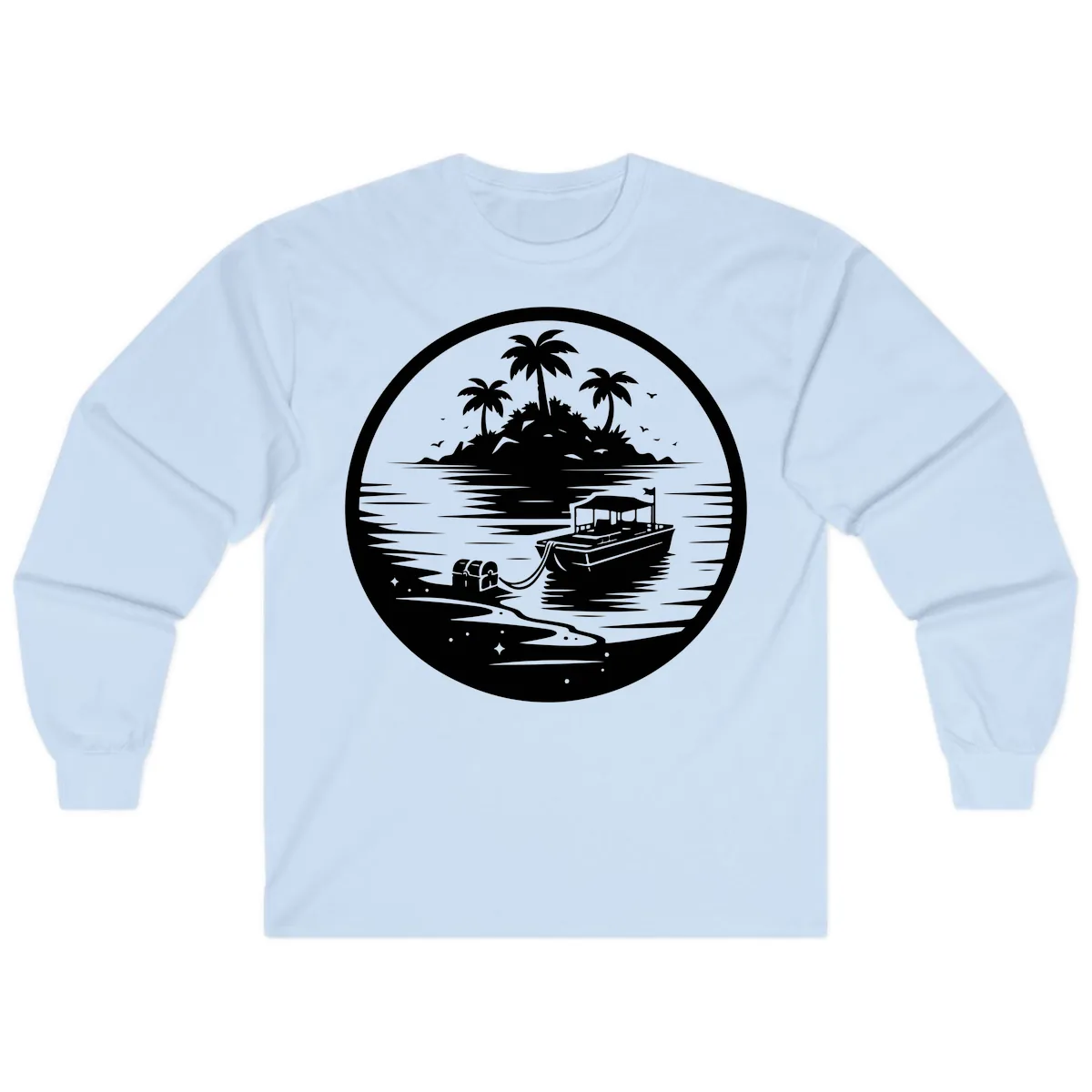 Treasure Island Boat Adventure Long Sleeve in Light Blue
