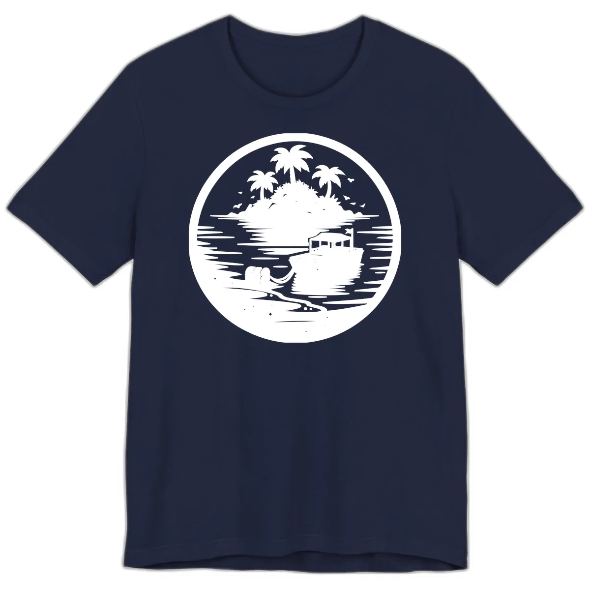 Treasure Island Boat Adventure Premium T-Shirt in Navy