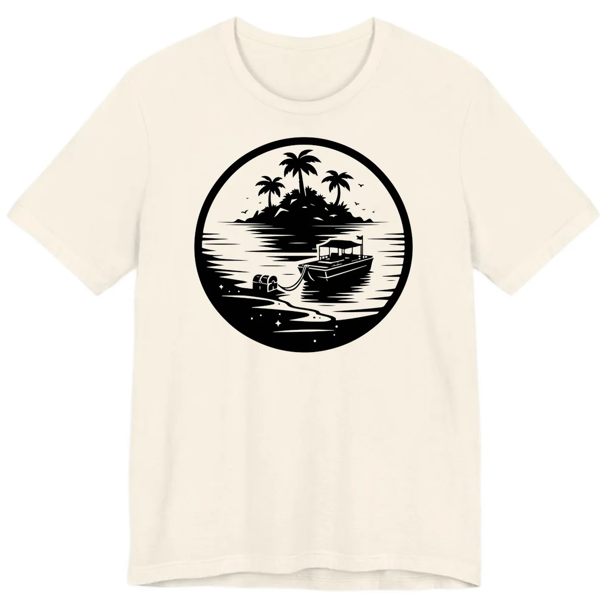 Treasure Island Boat Adventure Premium T-Shirt in Natural