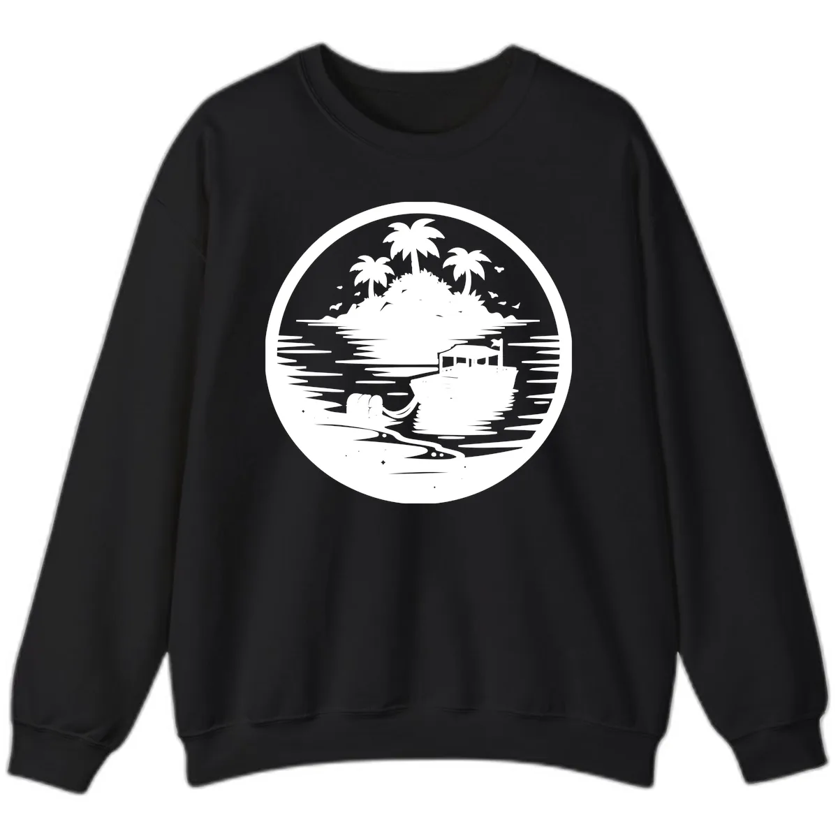 Treasure Island Boat Adventure Sweatshirt in Black