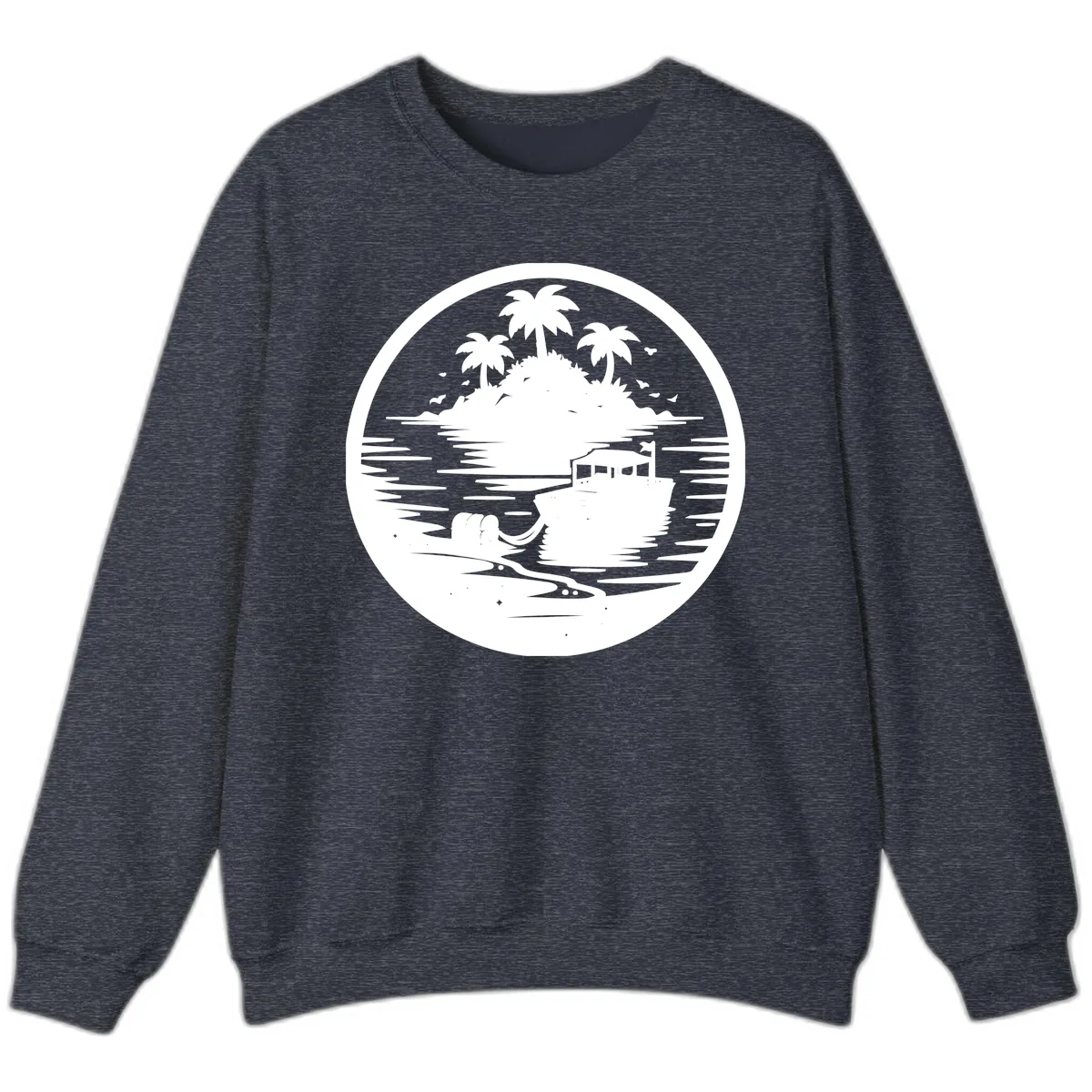 Treasure Island Boat Adventure Sweatshirt in Heather Sport Dark Navy