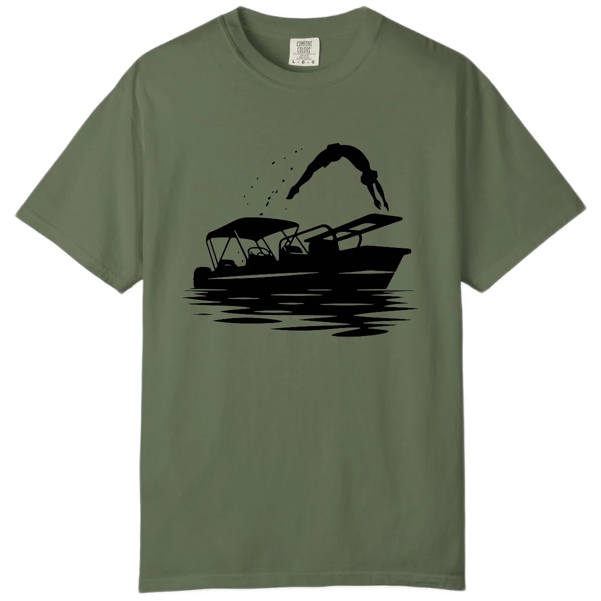 Diver Jumping Off Boat Comfort Color in Sage