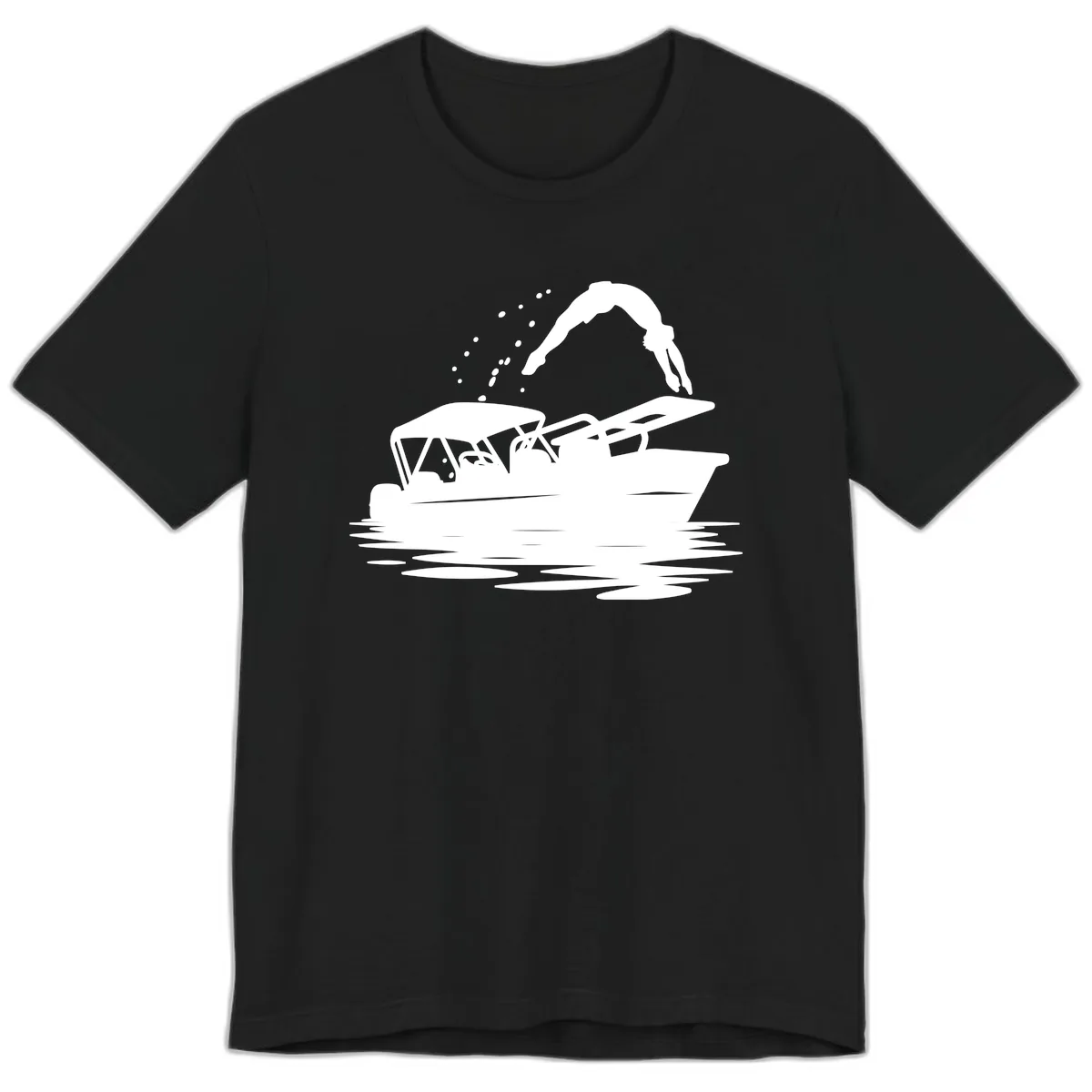 Diver Jumping Off Boat Premium T-Shirt in Black