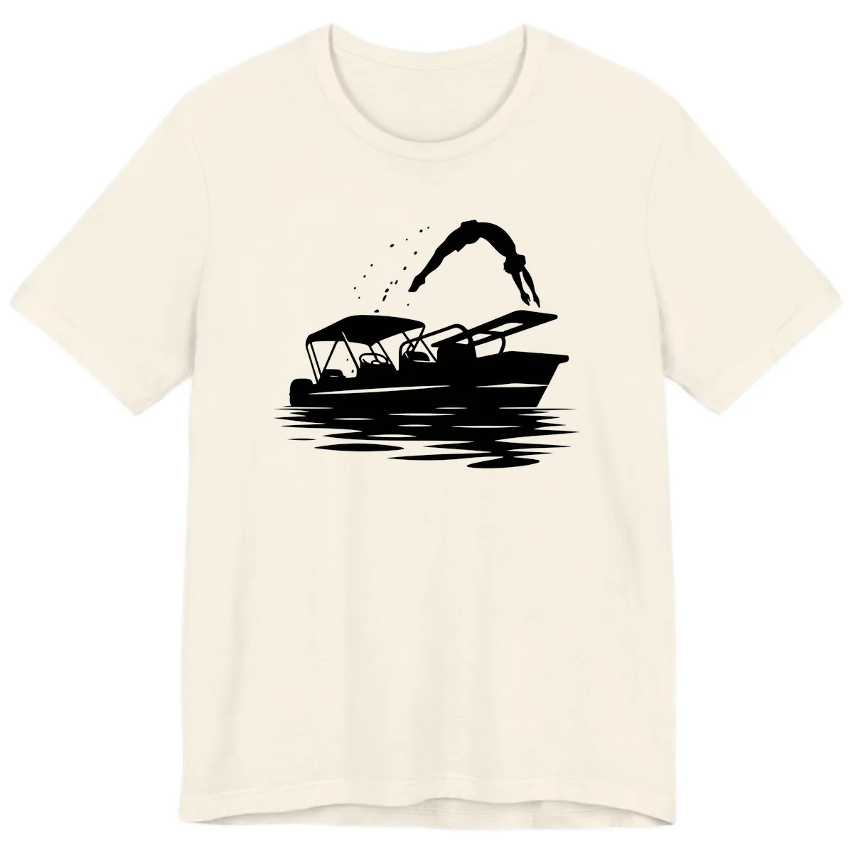 Diver Jumping Off Boat Premium T-Shirt in Natural
