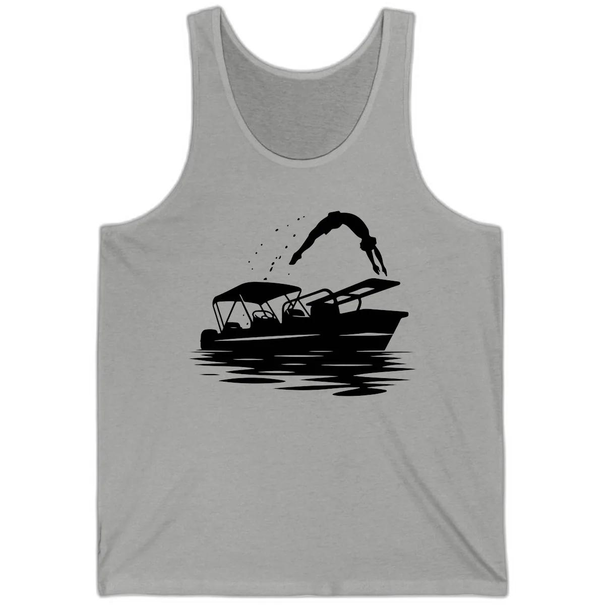 Diver Jumping Off Boat Tank in Athletic Heather