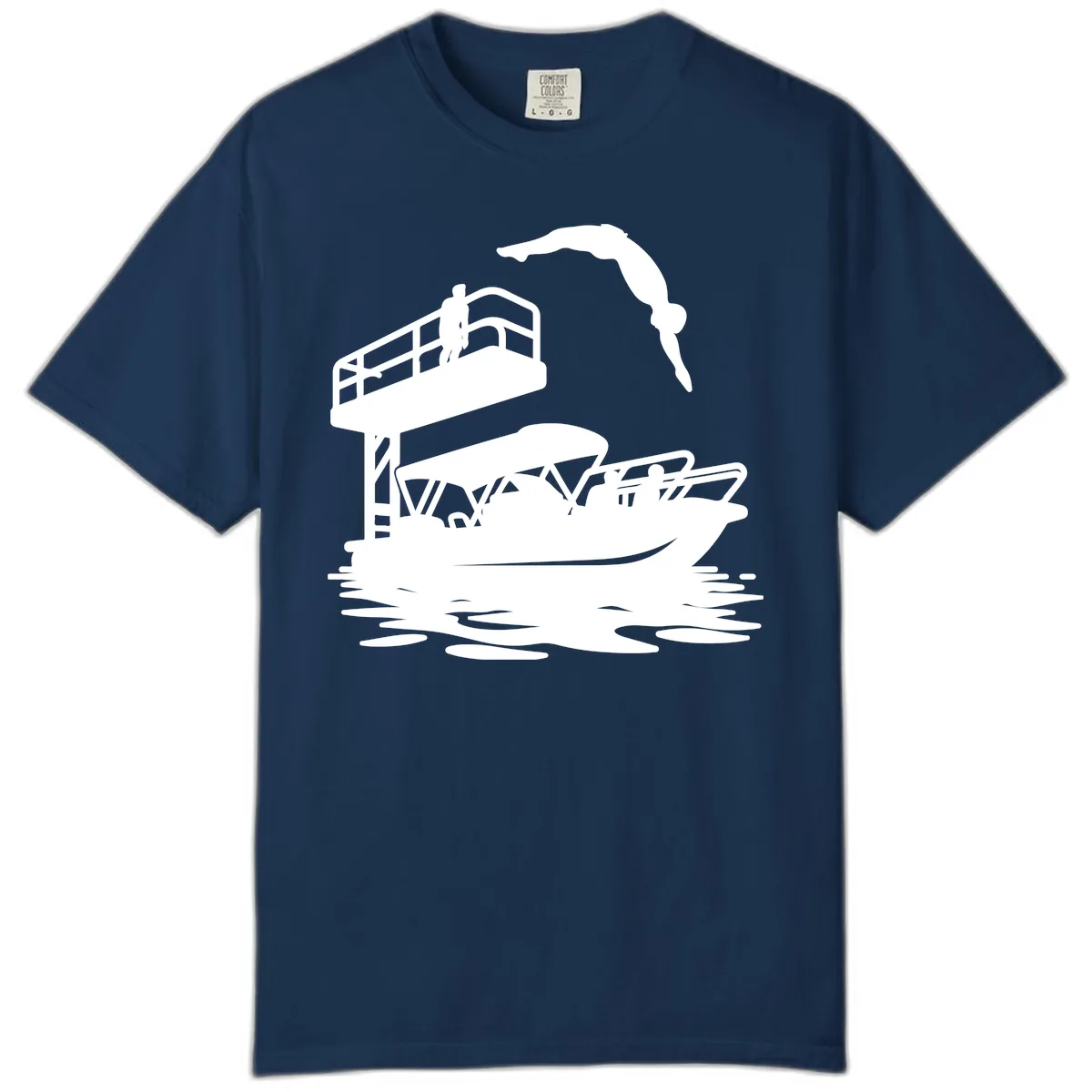 Diver Over Pontoon Boat Comfort Color in Navy