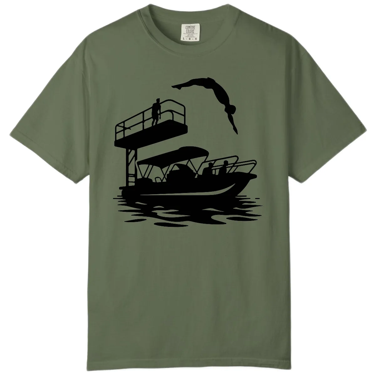 Diver Over Pontoon Boat Comfort Color in Sage