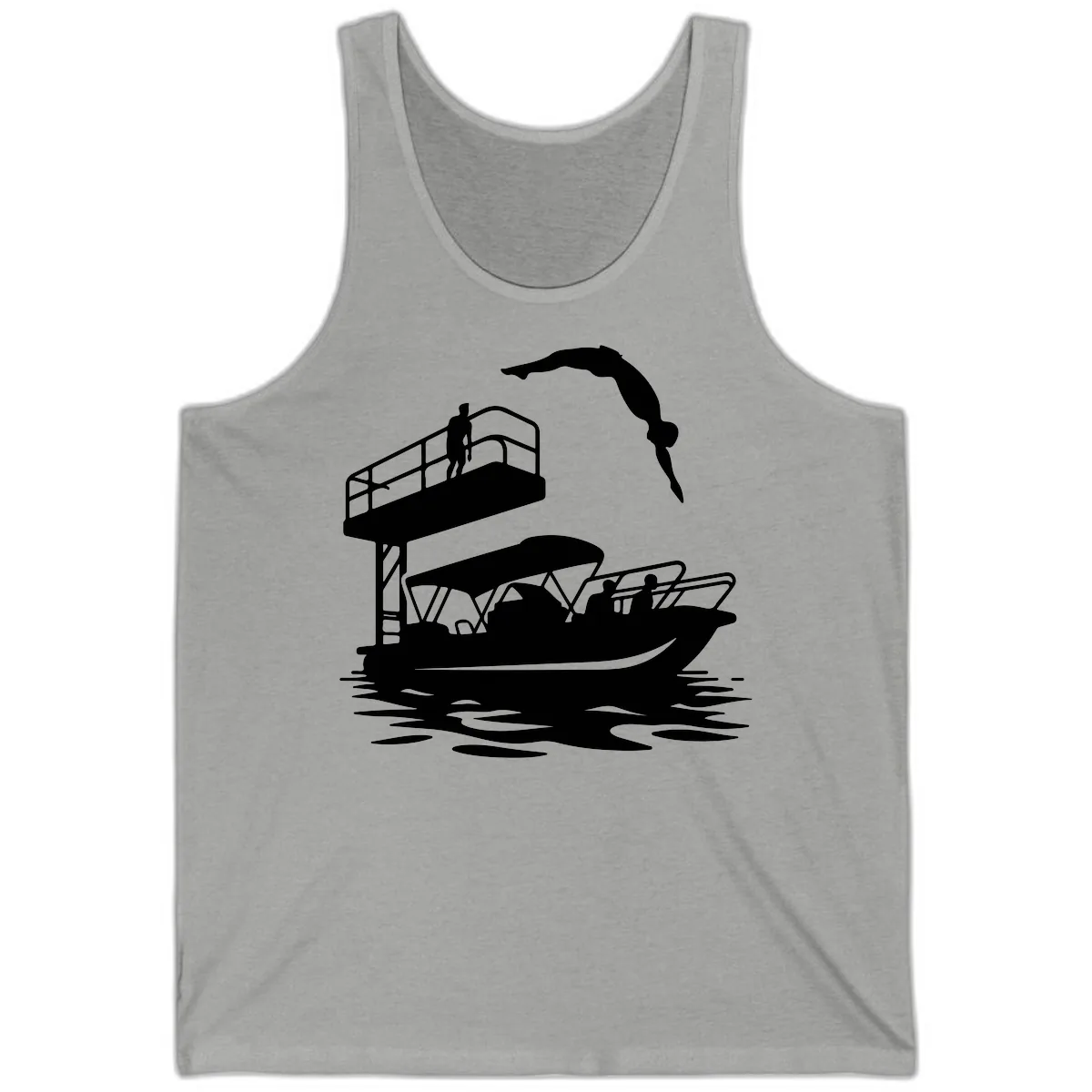Diver Over Pontoon Boat Tank in Athletic Heather