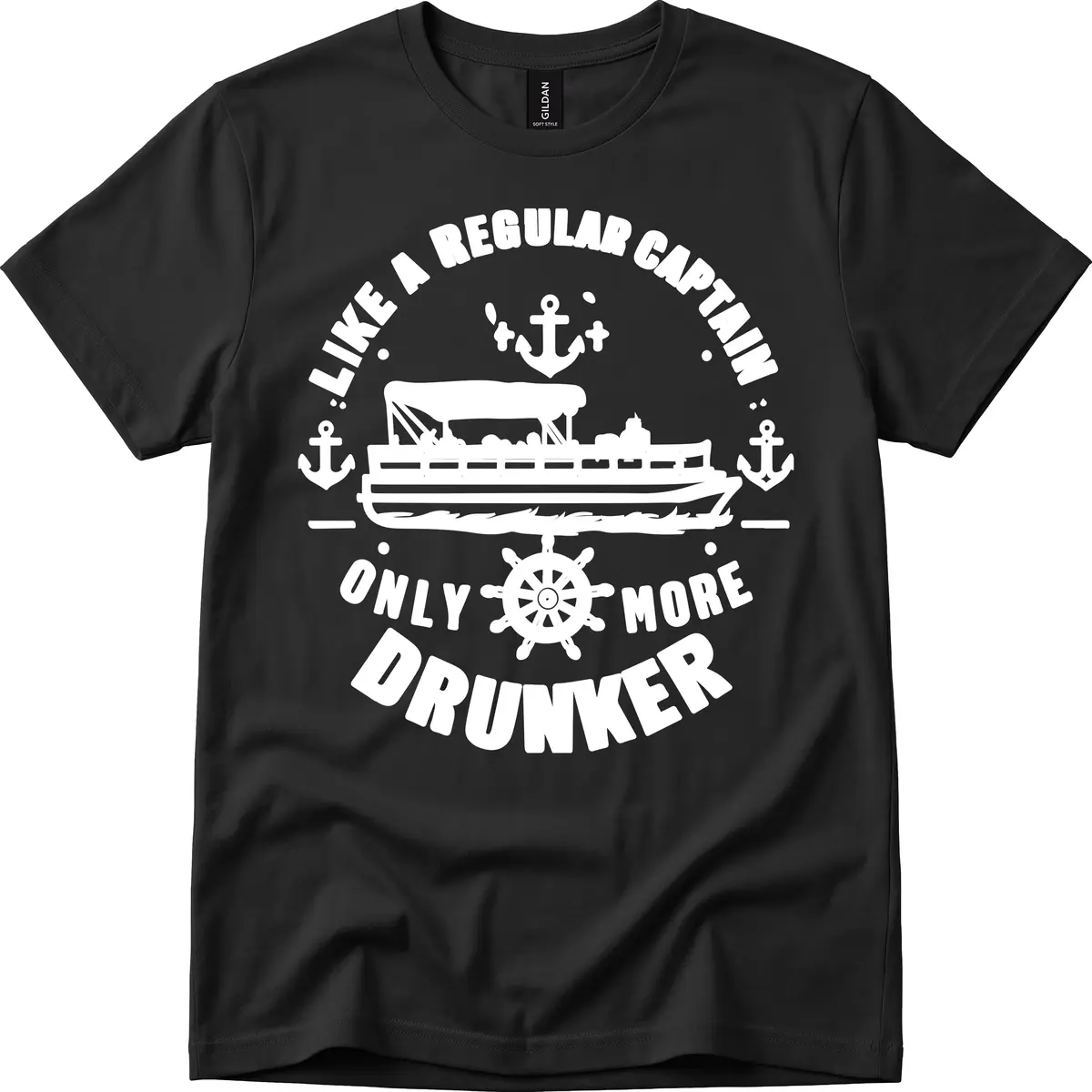 Like A Regular Captain Only More Drunker T-Shirt in Black
