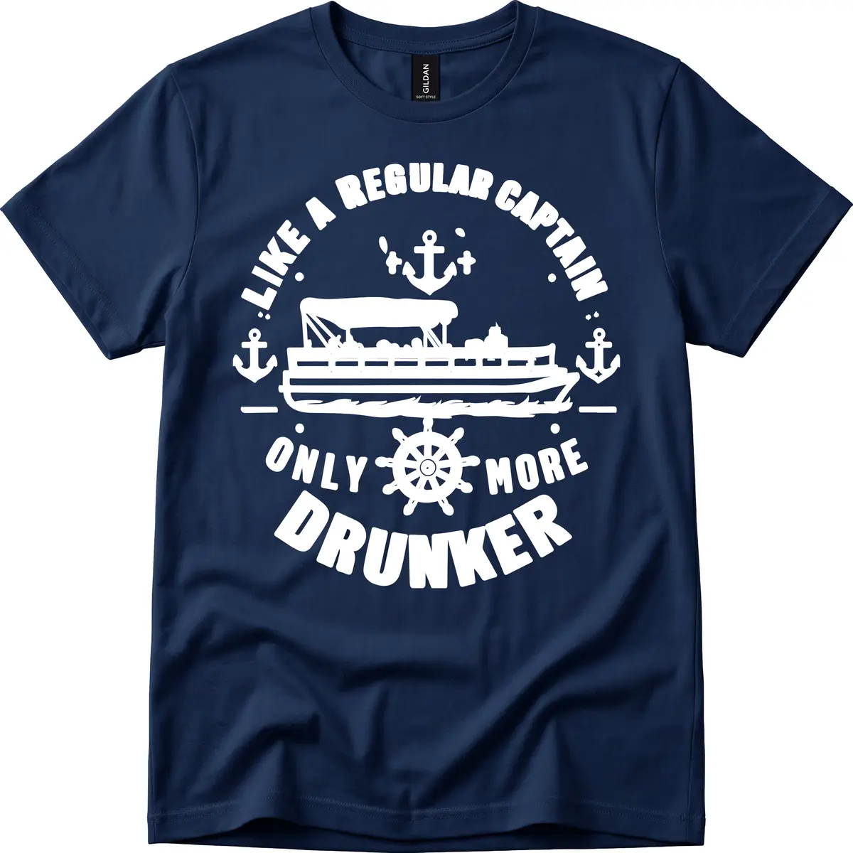 Like A Regular Captain Only More Drunker T-Shirt in Navy