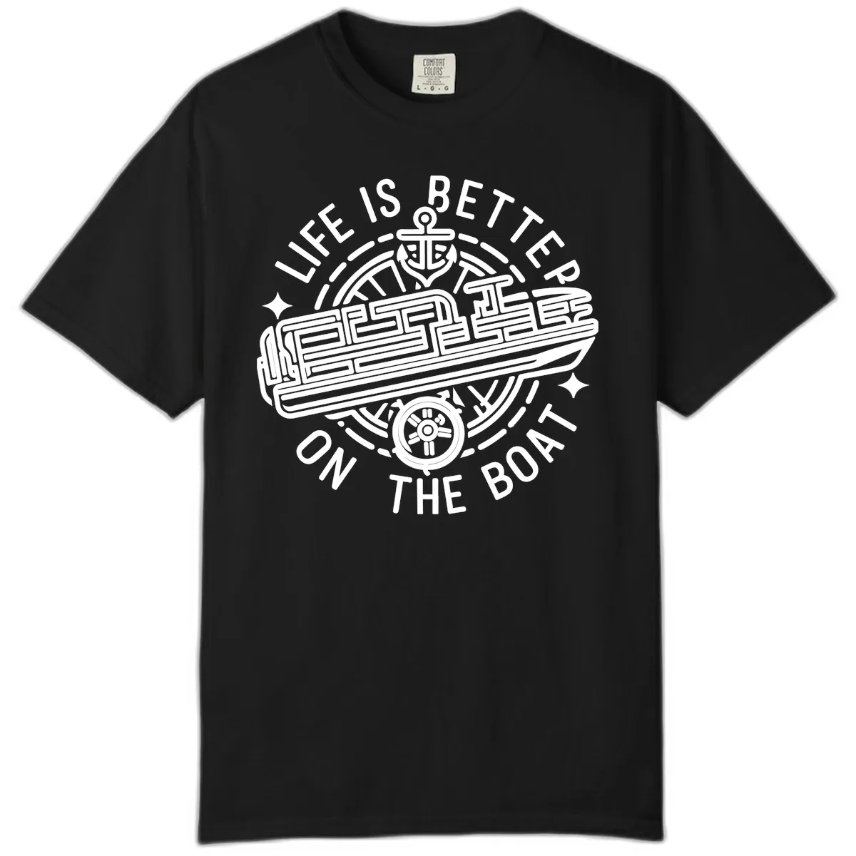 Life Is Better On The Boat Design Comfort Color in Black