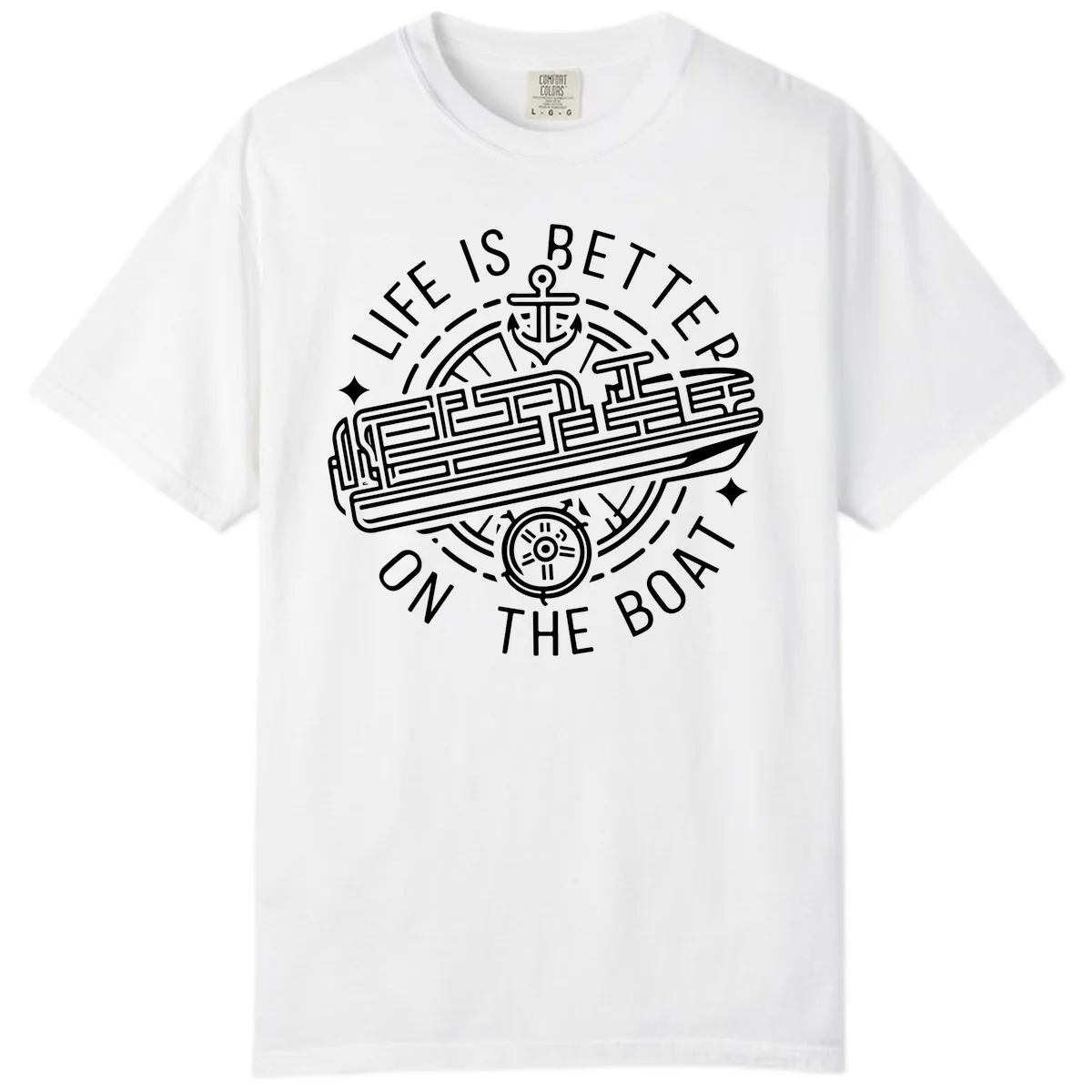 Life Is Better On The Boat Design Comfort Color in White