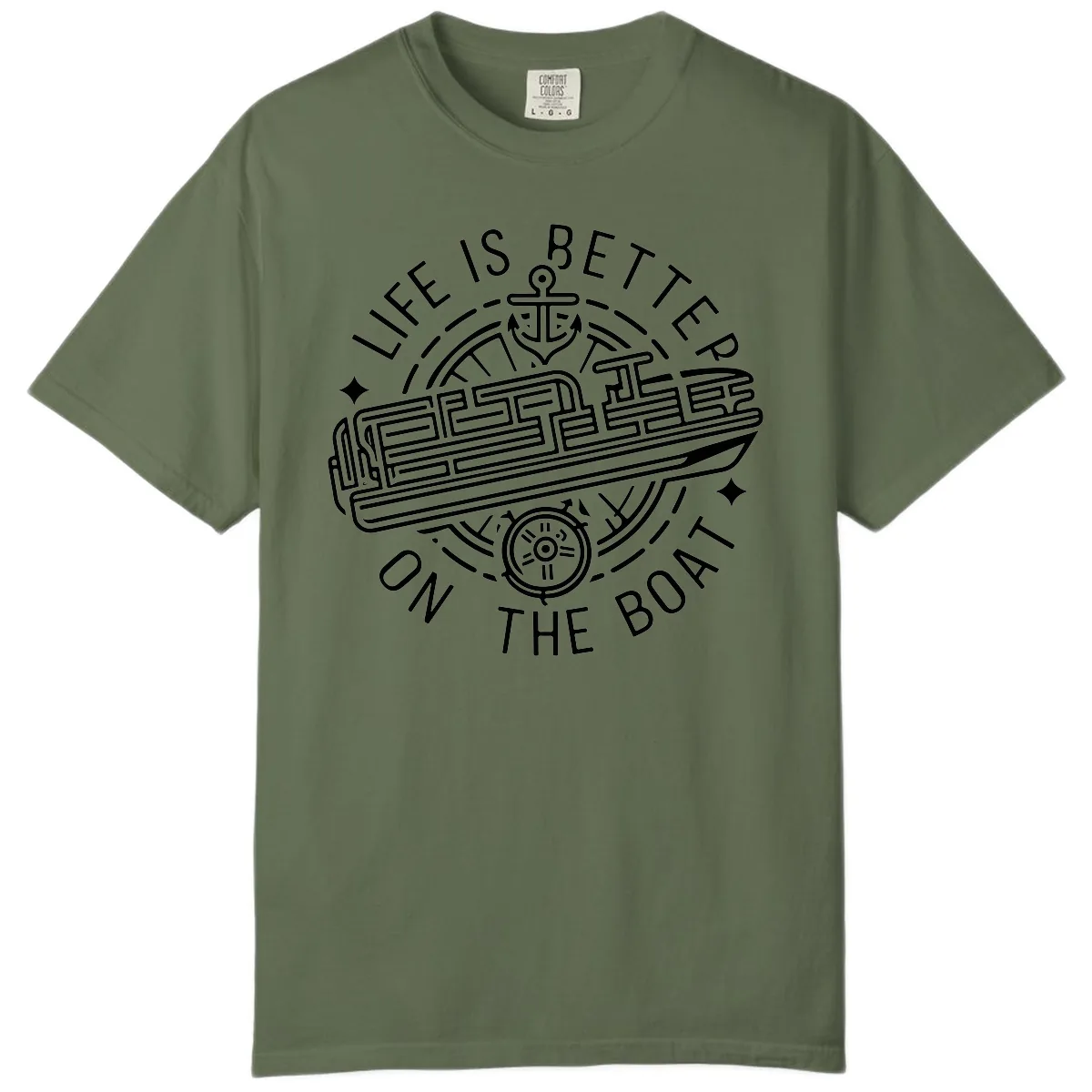 Life Is Better On The Boat Design Comfort Color in Sage