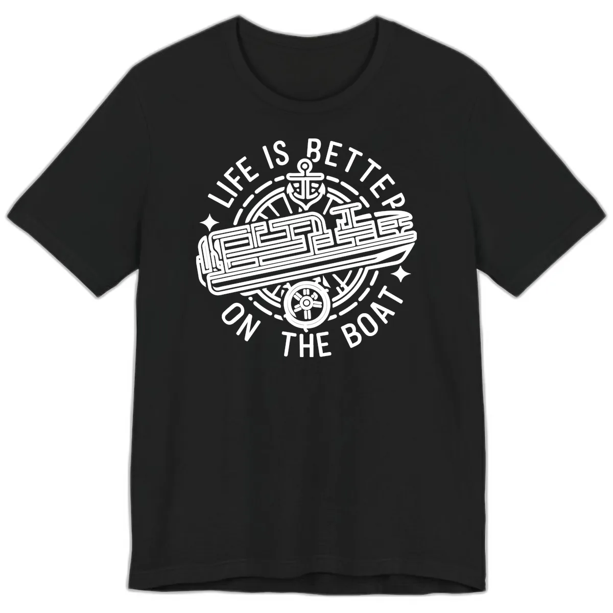 Life Is Better On The Boat Design Premium T-Shirt in Black