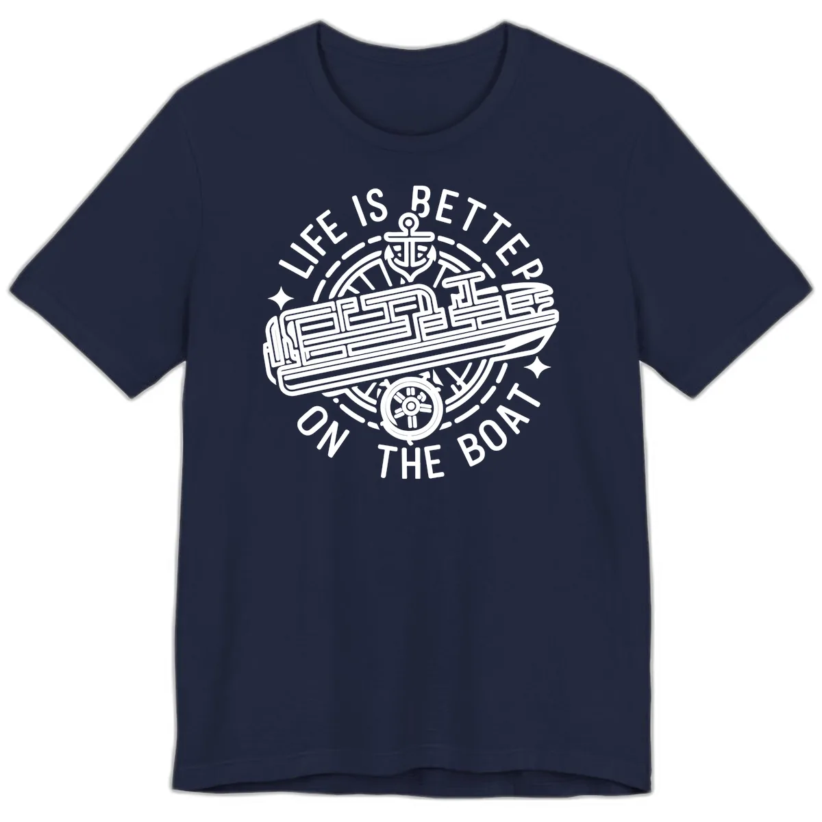 Life Is Better On The Boat Design Premium T-Shirt in Navy