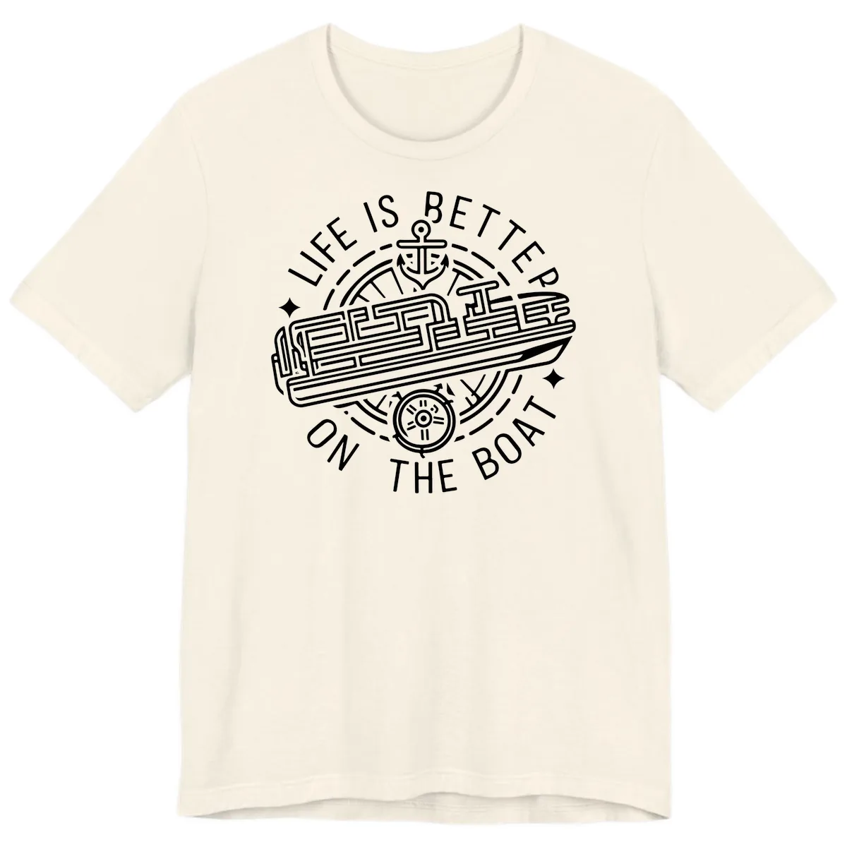 Life Is Better On The Boat Design Premium T-Shirt in Natural