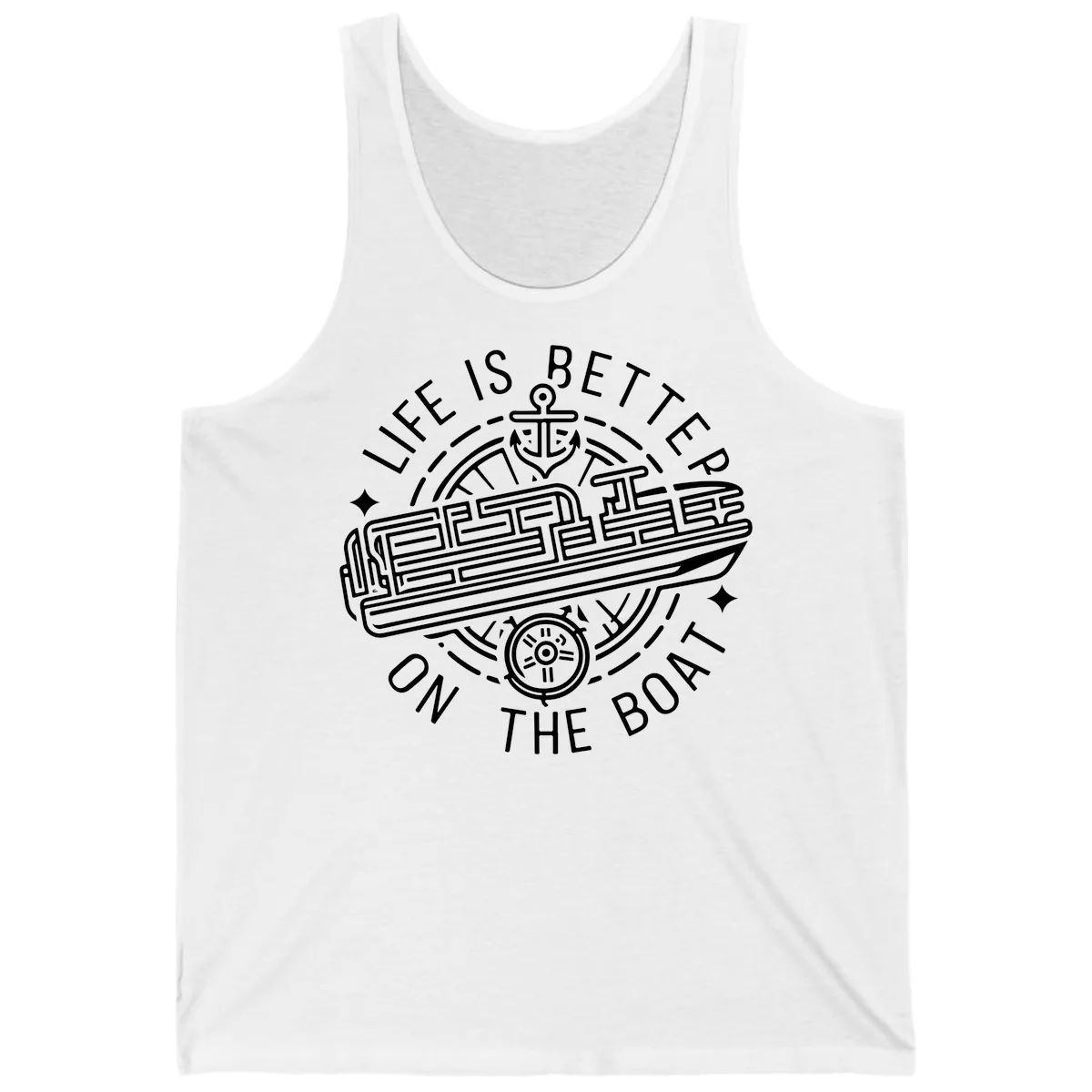 Life Is Better On The Boat Design Tank in White