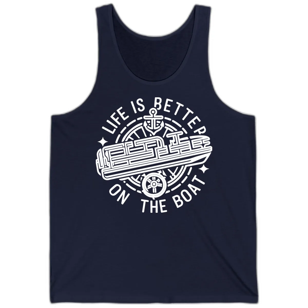 Life Is Better On The Boat Design Tank in Navy