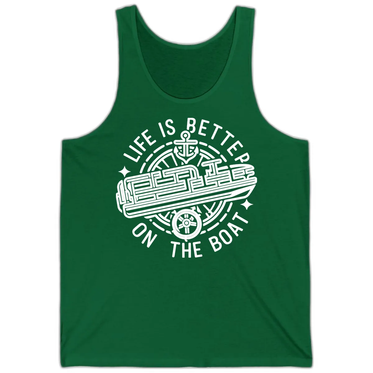 Life Is Better On The Boat Design Tank in Kelly