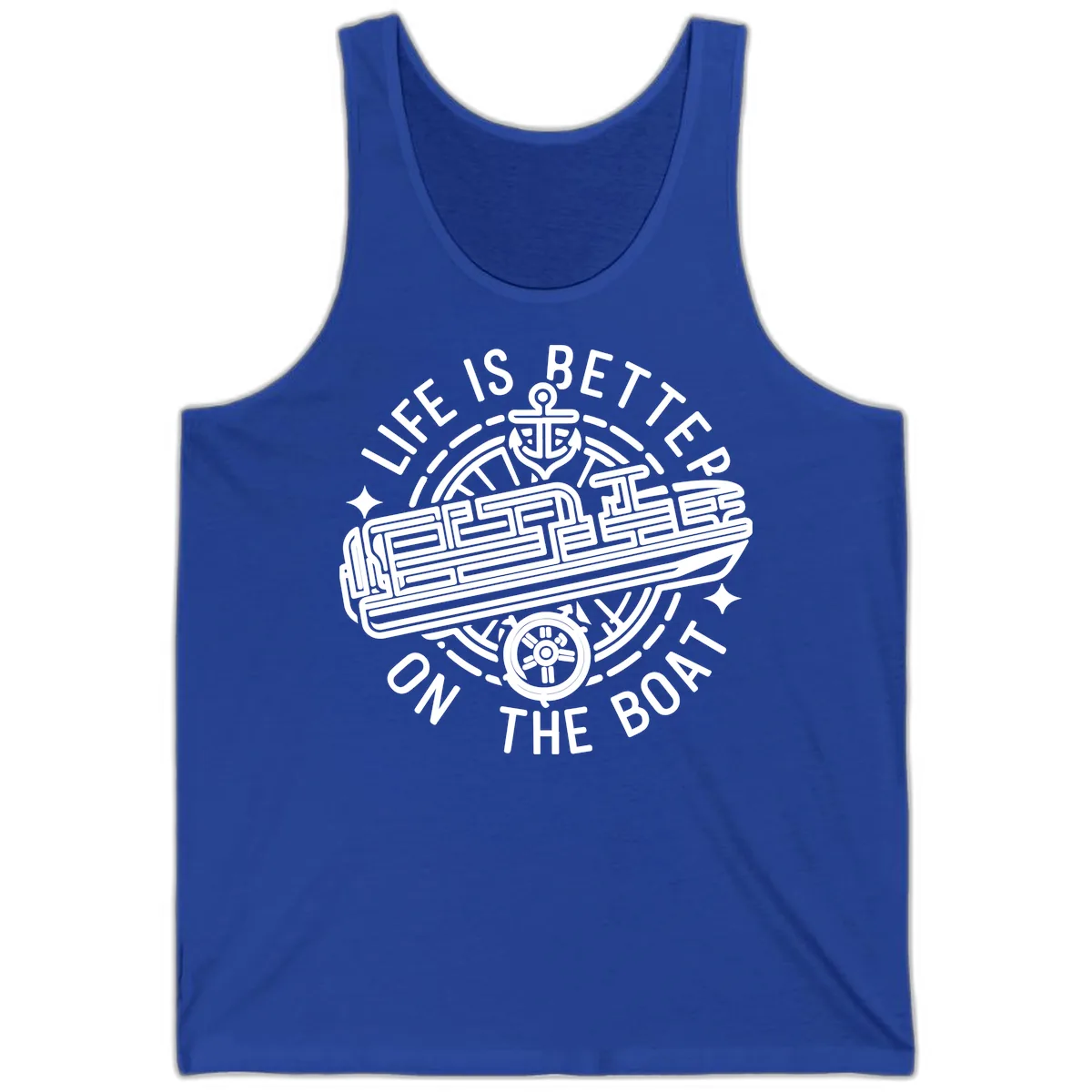 Life Is Better On The Boat Design Tank in True Royal