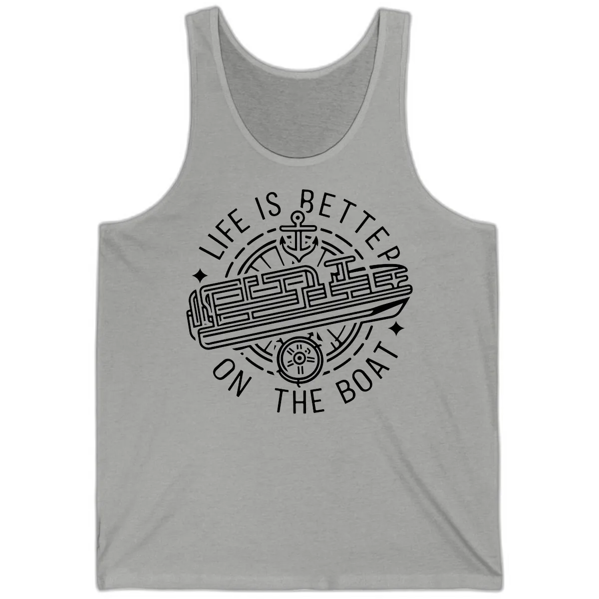 Life Is Better On The Boat Design Tank in Athletic Heather