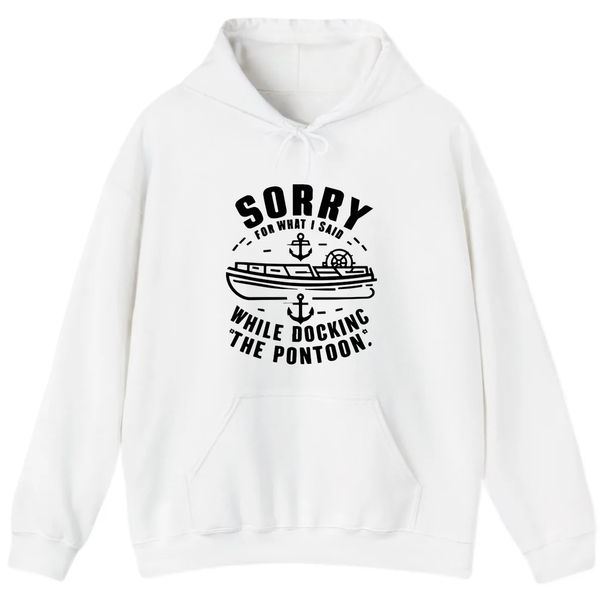 Sorry For What I Said While Docking Hoodie in White