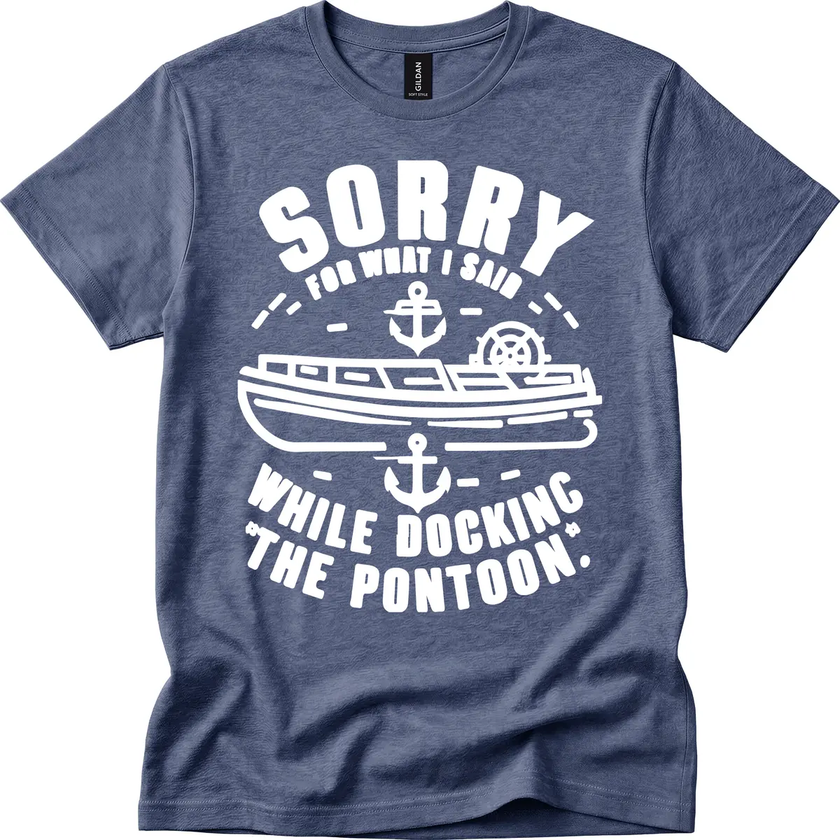 Sorry For What I Said While Docking T-Shirt in Heather Navy
