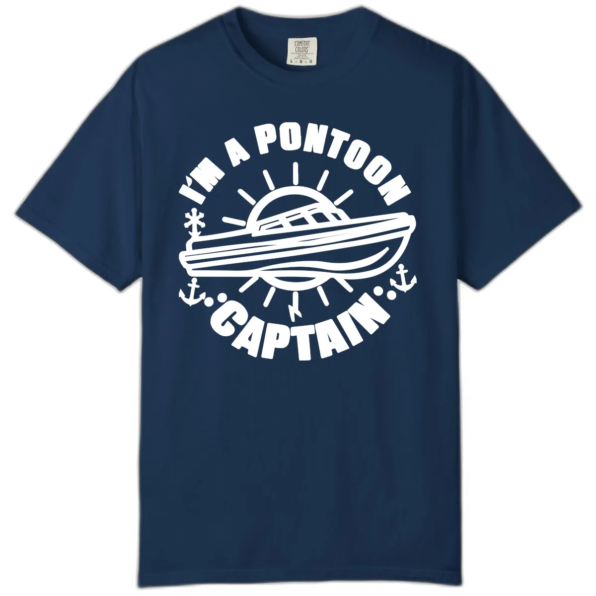I'm A Pontoon Captain Boat Design Comfort Color in Navy