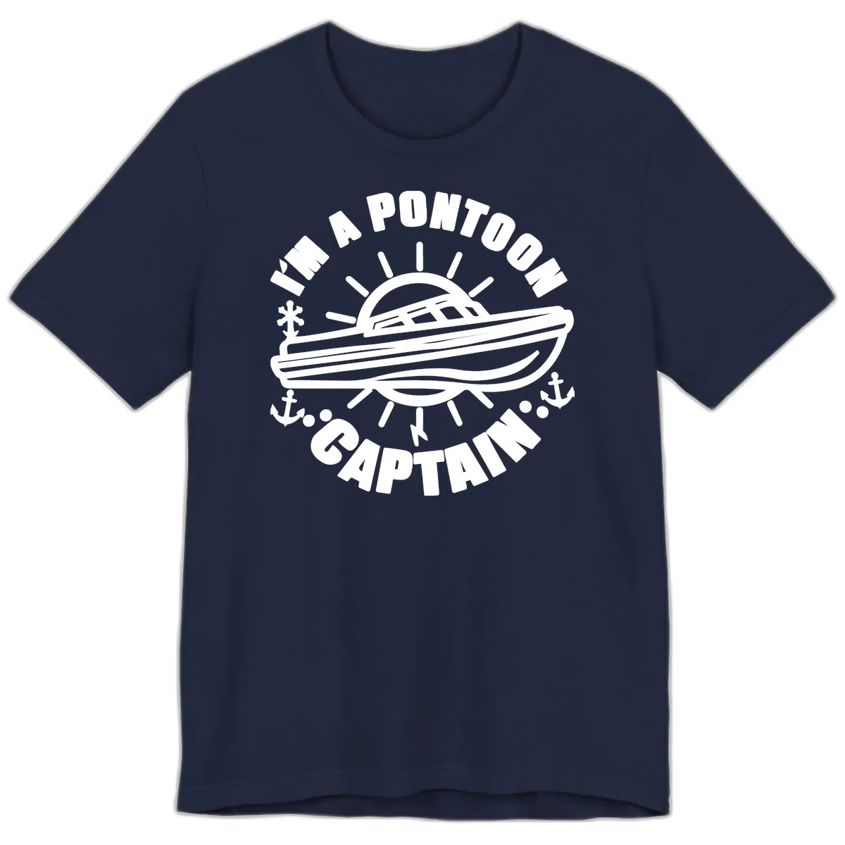 I'm A Pontoon Captain Boat Design Premium T-Shirt in Navy