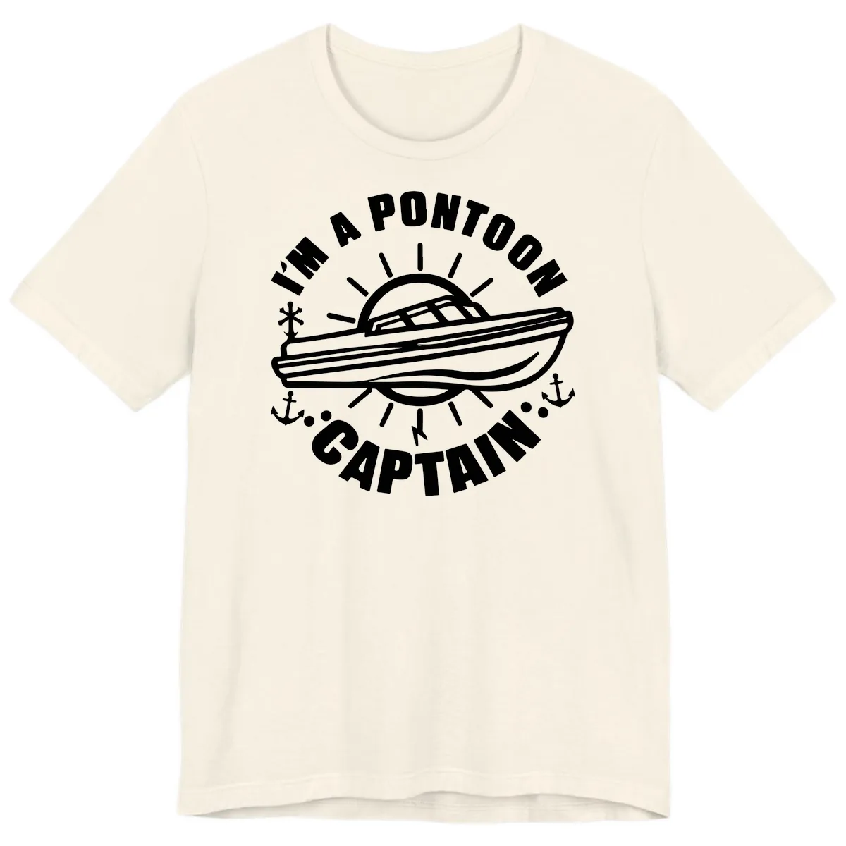 I'm A Pontoon Captain Boat Design Premium T-Shirt in Natural