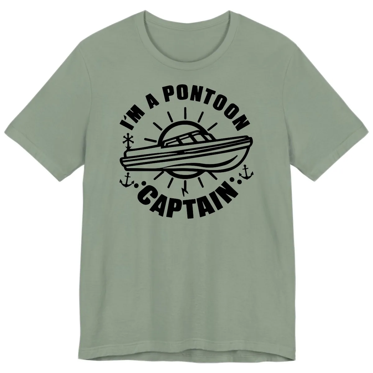 I'm A Pontoon Captain Boat Design Premium T-Shirt in Sage
