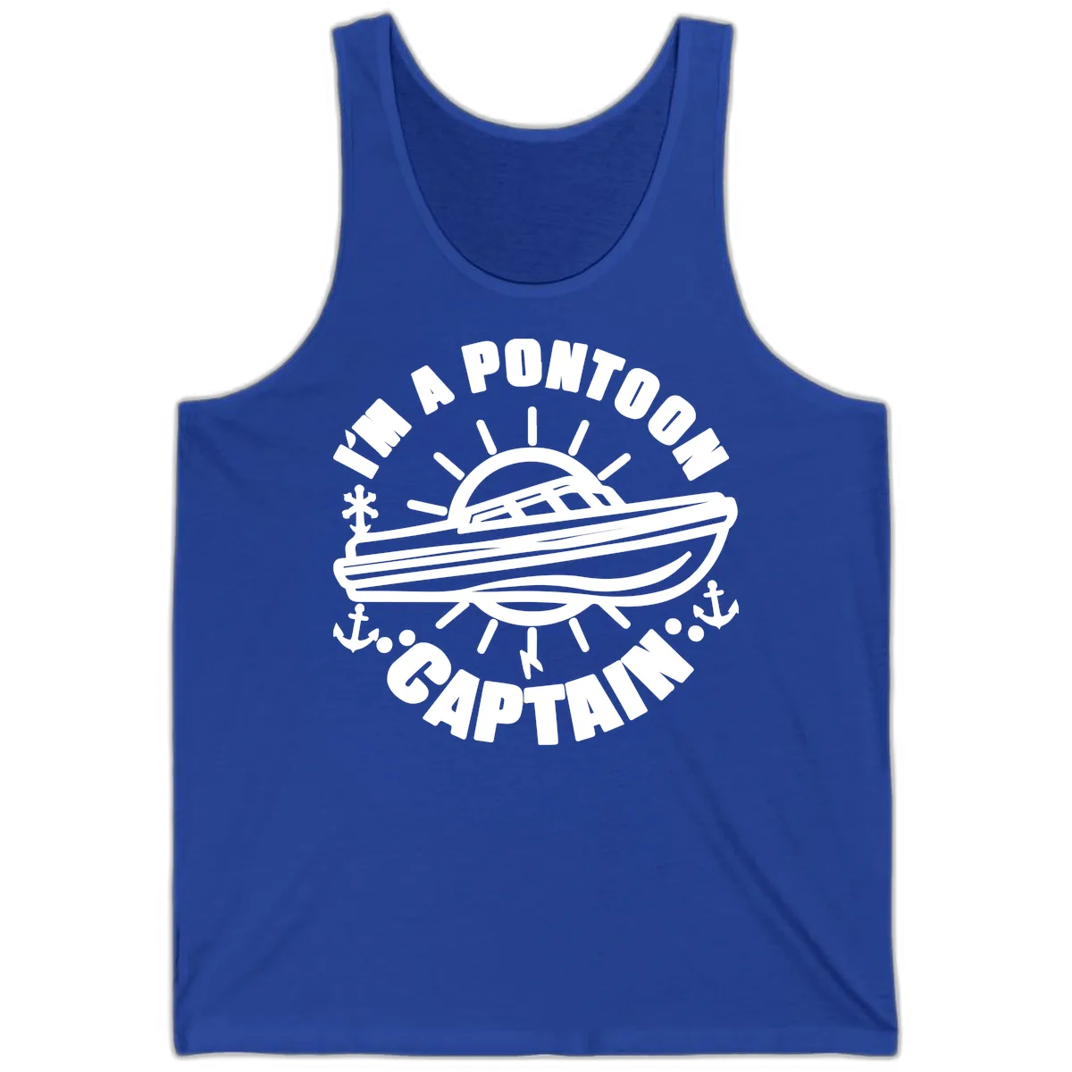 I'm A Pontoon Captain Boat Design Tank in True Royal