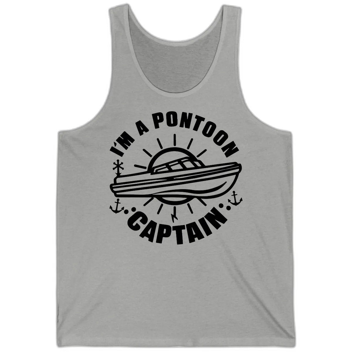 I'm A Pontoon Captain Boat Design Tank in Athletic Heather