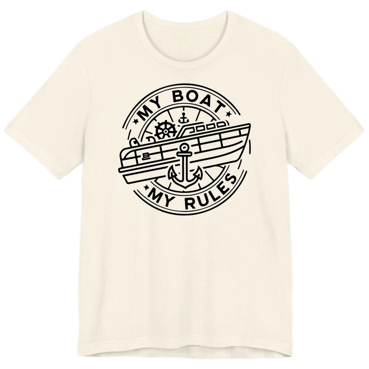 My Boat My Rules Nautical Stamp Premium T-Shirt in Natural