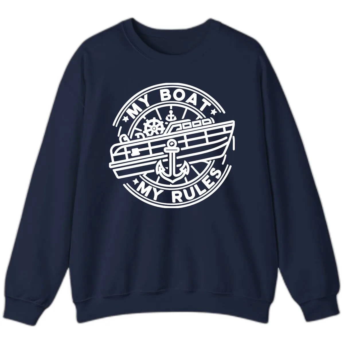 My Boat My Rules Nautical Stamp Sweatshirt in Navy