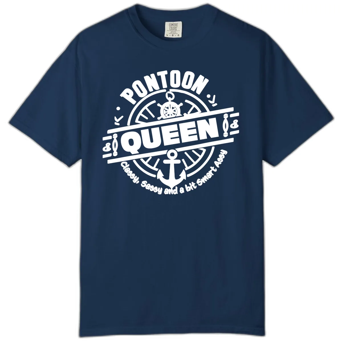 Pontoon Queen Nautical Design Comfort Color in Navy