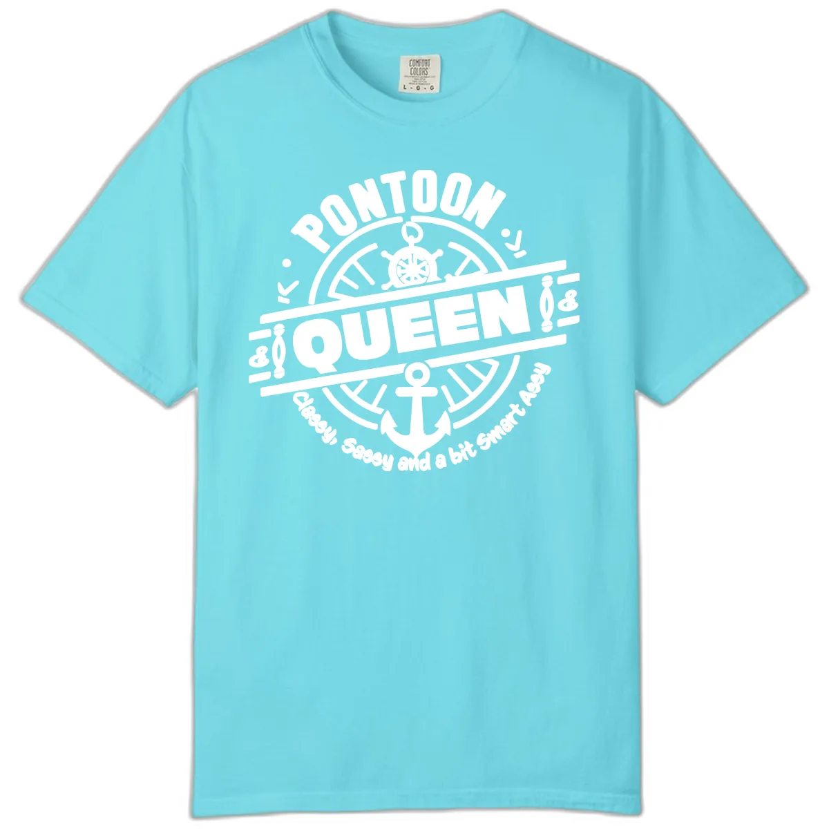Pontoon Queen Nautical Design Comfort Color in Lagoon Blue