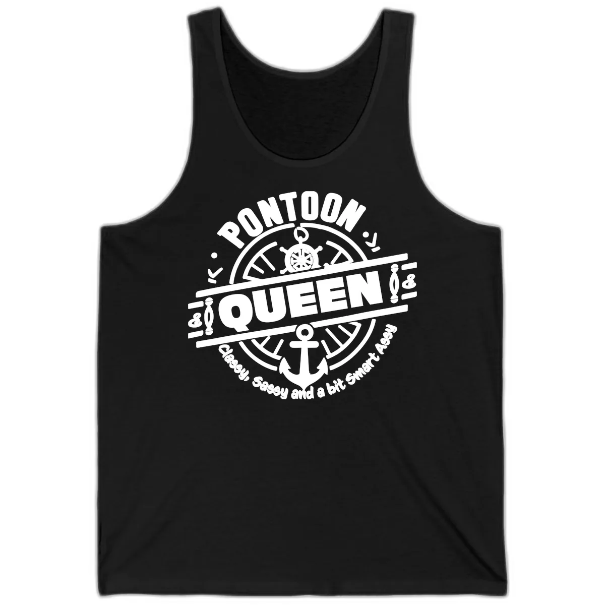 Pontoon Queen Nautical Design Tank in Black