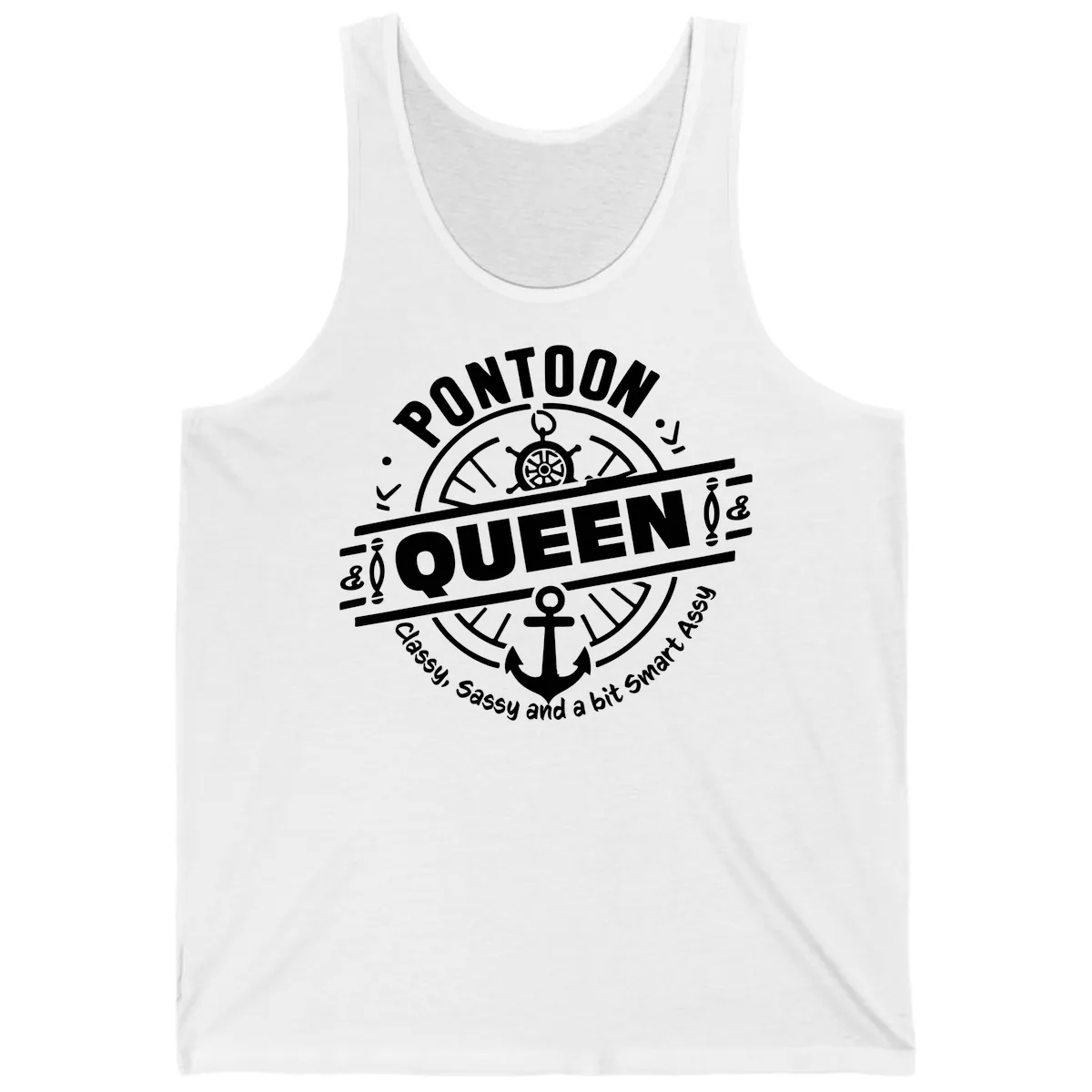 Pontoon Queen Nautical Design Tank in White